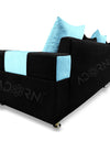 Adorn India Adillac 5 Seater Corner Sofa(Left Side Handle)(Light Blue & Black)