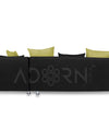 Adorn India Adillac 5 Seater Corner Sofa(Right Side)(Green & Black)