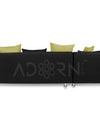 Adorn India Adillac 5 Seater Corner Sofa(Left Side Handle)(Green & Black)