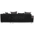 Adorn India adillac 5 Seater Corner Sofa (Right Side, Grey & Black)