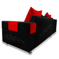 Adorn India Adillac 5 Seater Corner Sofa(Left Side Handle)(Red) d & Black)
