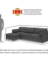 Adorn India Alexander L Shape 6 Seater Sofa (Left Side Handle)(Dark Grey)