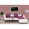 Adorn India Aliana L Shape Leatherette Fabric 6 Seater Sofa Set RHS (Light Purple & White) (3 Year Warranty)