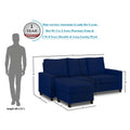 Adorn India Daffodil Three Seater Modular Sofa (Blue), Wood, Foam