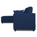 Zink Straight line L Shape 5 Seater Sofa Plain Cushion (Left Side Handle)(Blue)