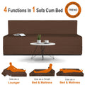 Adorn India Easy Treno 3 Seater Sofa Cum Bed Sit & Sleep Perfect for Guest, Colour Brown, 6'x6', (1 Year Warranty)