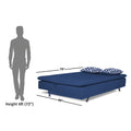 Adorn India Arden 3 Seater Rhombus Sofa Cum Bed Fabric (Blue)