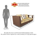 Adorn India Exclusive Two Tone Alica Three Seater Sofa (Brown & Beige), Wood, Foam