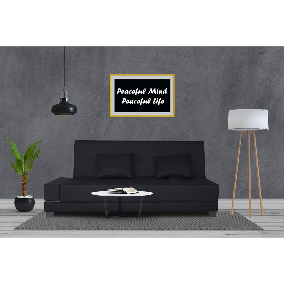 3 Seater Sofa Cum Bed Blake (Black), Wood, Foam