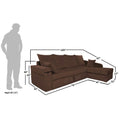 Adorn India Comfort Line L Shape 6 Seater Corner Sofa Cum Bed RHS (Brown)