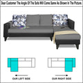 Adorn India Ashley L Shape 6 Seater Sofa Set Leatherette Fabric Digitel Print (Right Hand Side) (Grey & Black) (3 Year Warranty)