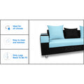Adorn India Adillac 5 Seater Corner Sofa(Sky Blue & Black)