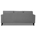Adorn India Hector Stripes L Shape 4 Seater Sofa Set (Right Hand Side) (Grey) Martin Plus (3 Year Warranty)
