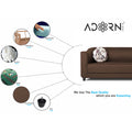 Adorn India Brisco 3 Seater Sofa (Brown), Wood, Foam