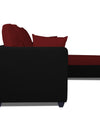 Adorn India Zink Straight line L Shape 6 Seater Sofa Plain Cushion (Maroon & Black)