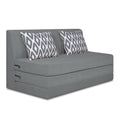 Adorn India Easy Highback Two Seater Sofa Cum Bed Rhombus 4' x 6' (Grey)