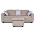 Monteno L Shape 4 Seater Sofa Set (Beige)