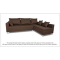 Straight line L Sal Shape Sectional Sofa (Brown)