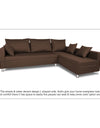 Adorn India Straight line 6 seater L Shape Sofa set (Brown)