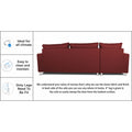 Straight Line 6 seater L Shape Sofa set (Left Side Handle)(Maroon)