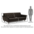 Adorn India Exclusive Alexus Leaterette Three Seater Sofa (Brown)