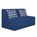Adorn India Easy Highback Three Seater Sofa Cum Bed Rhombus 6' x 6' (Blue) (1 Year Warranty)