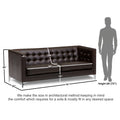 Adorn India Exclusive Cosmos Leatherette Three Seater Sofa (Brown)