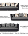 Adorn India Exclusive Two Tone Alica 3-1-1 Five Seater Sofa Set (Light Grey & Black)