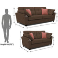 Adorn India Moris 3+2 5 Seater Sofa Set (Brown) (3 Year Warranty)