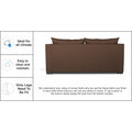 3 Seater Sofa Cum Bed Straight line (Brown), Wood, Foam