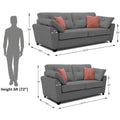 Adorn India Moris 3+2 5 Seater Sofa Set (Grey) (3 Year Warranty)