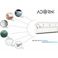 Adorn India Bradley Leatherette L Shape 6 Seater Sofa Set (White)