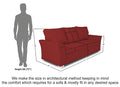 Adorn India Alexia 3 Seater Sofa(Maroon), Wood, Foam