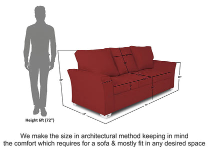 Adorn India Alexia 3 Seater Sofa (Maroon)