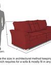 Adorn India Alexia 3 Seater Sofa (Maroon)
