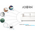 Adorn India Walton Leatherette 3 Seater Sofa (White)