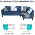 Adorn India Bryson L Shape 6 Seater Sofa Set Digitel Print (Right Hand Side) (Blue) (3 Year Warranty)