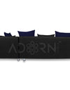 Adorn India Adillac 5 Seater Corner Sofa(Right Side)(Navy Blue & Black)