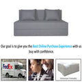 Adorn India Easy Two Seater Sofa Cum Bed Checks Design 4' x 6' (Beige)