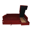 Adorn India Comfort Line L Shape 6 Seater Corner Sofa Cum Bed RHS (Maroon)