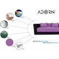 Almond 3 Seater Sofa cumbed(Light Purple & Black)