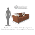 Adorn India Alita 3 Seater Compact Sofa (Rust)