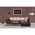 Adorn India Orlando Fabric L Shape Sofa (Black) ack and Maroon