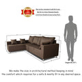 Straight Line L Shape 5 Seater Sofa Set Left Side Handle (Camel)