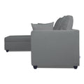 Zink Straight line L Shape 6 Seater Sofa Plain Cushion (Left Side Handle)(Grey)
