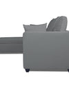 Adorn India Zink Straight line L Shape 6 Seater Sofa Plain Cushion (Left Side Handle)(Grey)