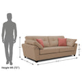 Adorn India Moris 3 Seater Fabric Sofa (Beige) (3 Year Warranty)