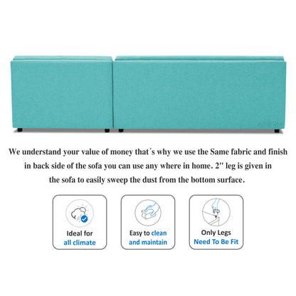 Adorn India Atlas Modular Sofa Set (Aqua Blue)