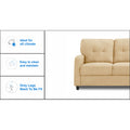 Adorn India Astor 3+2 5 Seater Sofa Set (Beige) (3 Year Warranty)