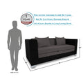 Almond 3 Seater Sofa Cumbed (Grey & Black)